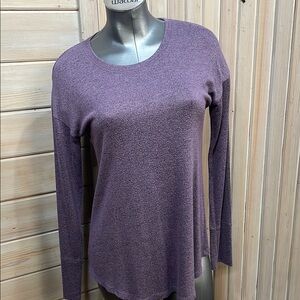 Maurices Fitted Purple Long Sleeve Blouse
